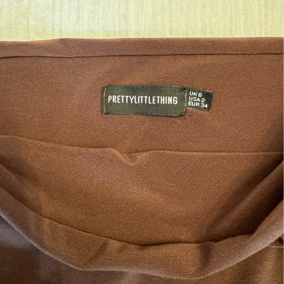 PLT// Brown top and mini skirt set - Picture 4 of 7
